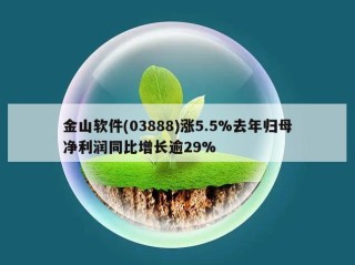 金山软件(03888)涨5.5%去年归母净利润同比增长逾29%